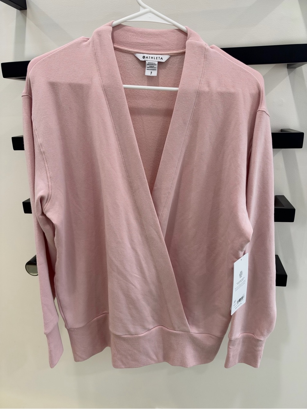Athleta Rose Pink Wrap-Front Cardigan Sweater